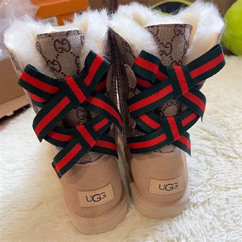 gucci ugg slides|uggs Gucci boots.